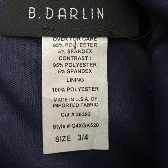 B Darlin Womens Fit Flare Party Dress Blue Mesh Sleeveless Juniors size 3 4 - Picture 9 of 12